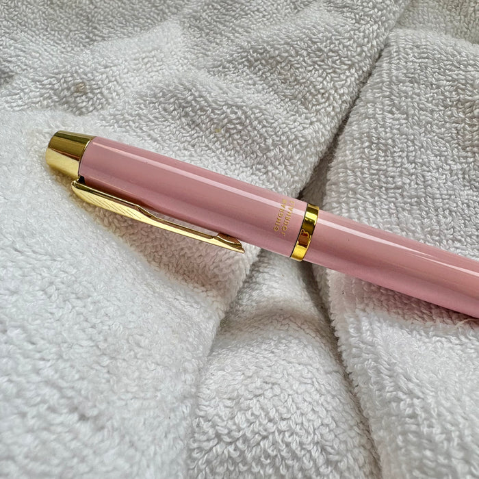 Pink Metal Pen : Black Gel Ink