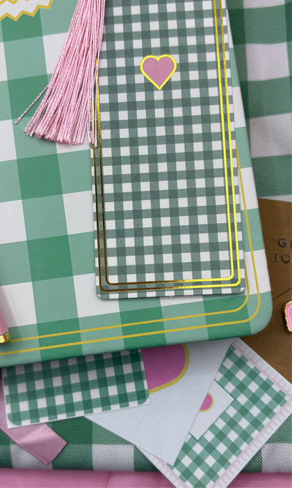 Gingham “Teal + Pink ” Little heart Gift Set GINGHAM JOURNALS
