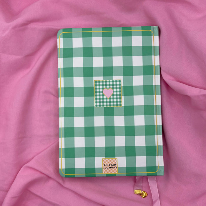 Gingham “ Teal + Pink Little heart” Limited Edition Premium Bullet Journal GINGHAM JOURNALS