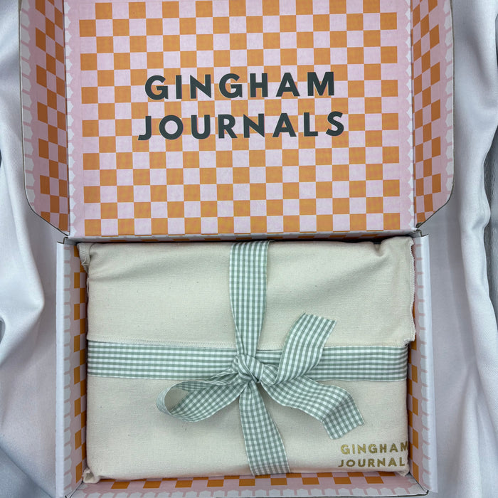 A5 ‘Peach Gingham’ bullet journal notebook Gift Set🎁 ✨
