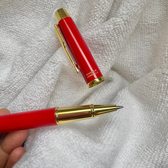 Red Metal Pen : Black Gel Ink