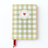 Gingham “ Olive-green + Burgundy Little heart” Limited Edition Bullet Journal GINGHAM JOURNALS
