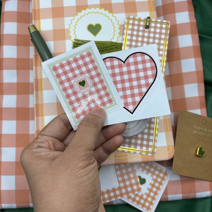 Peach gingham Gift Set 🎁✨ GINGHAM JOURNALS