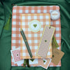Peach gingham Gift Set 🎁✨ GINGHAM JOURNALS