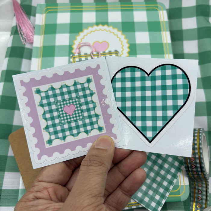 Teal gingham set Gift Set 🎁✨ GINGHAM JOURNALS