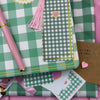 Gingham “Teal + Pink ” Little heart Gift Set GINGHAM JOURNALS