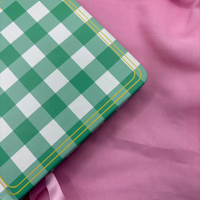 Gingham “ Teal + Pink Little heart” Limited Edition Premium Bullet Journal GINGHAM JOURNALS