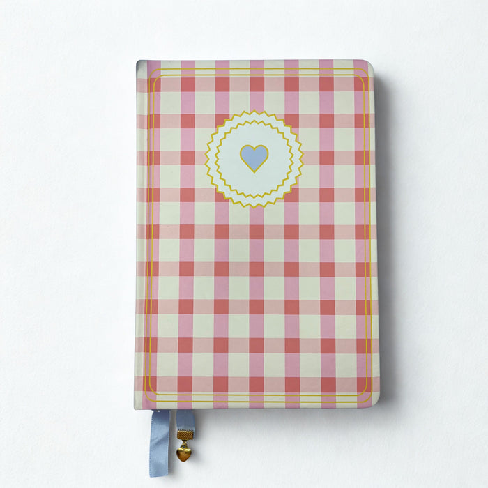 Gingham “ Pink + Light-Blue little heart” Limited Edition Premium Recipe Journal GINGHAM JOURNALS