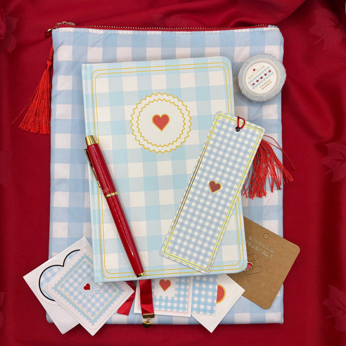 Light blue gingham Gift Set🎁✨ GINGHAM JOURNALS
