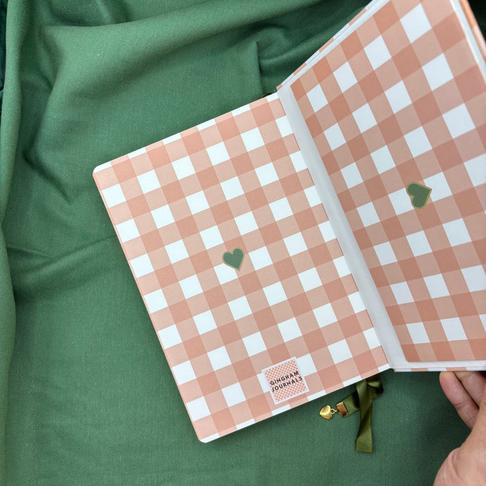 A5 ‘Peach Gingham’ bullet journal notebook Gift Set🎁 ✨