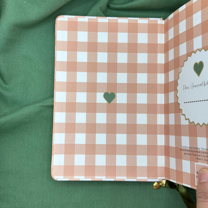 A5 ‘Peach Gingham’ bullet journal notebook Gift Set🎁 ✨