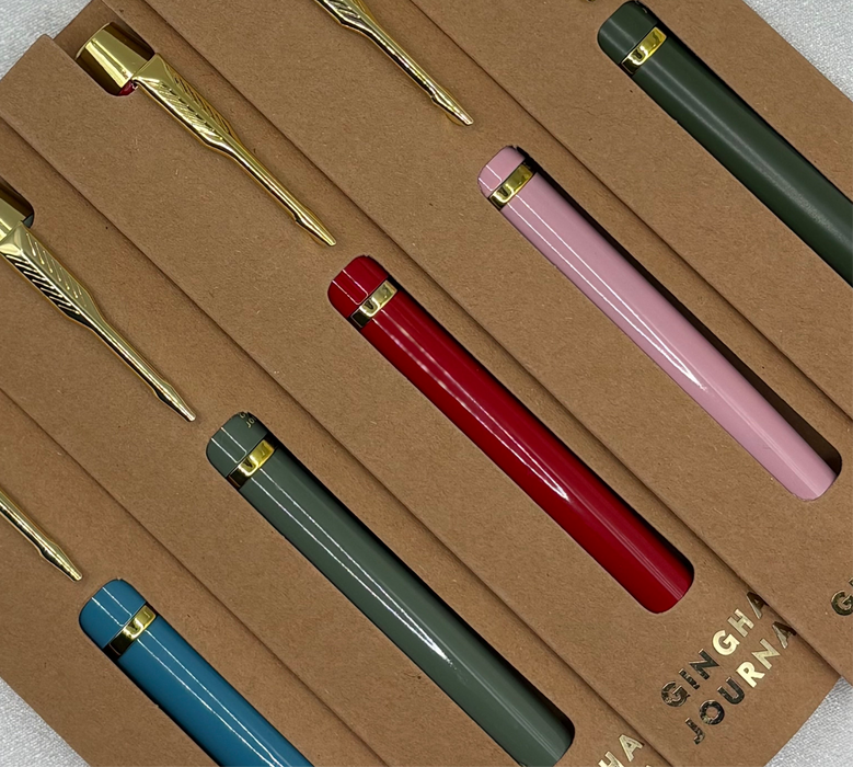 Gingham ‘Gel Metal Pens’ Gift Set🎁✨ GINGHAM JOURNALS