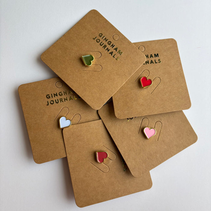 Little hearts Enamel Pins - Gift Set🎁✨ GINGHAM JOURNALS