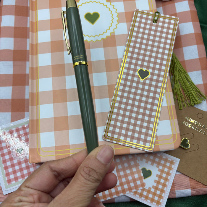 Peach gingham Gift Set 🎁✨ GINGHAM JOURNALS