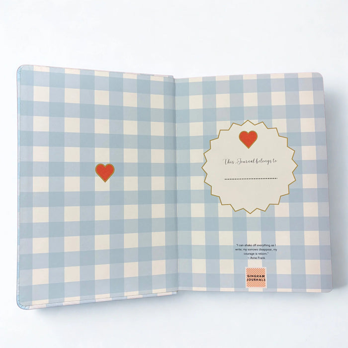 Gingham “ Blue + Red Little heart” Limited Edition Premium Bullet Journal GINGHAM JOURNALS