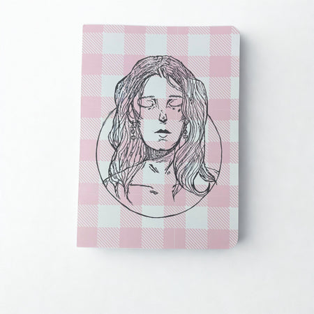 Gingham “Lady in pink” Greeting Card Limited Edition GINGHAM JOURNALS