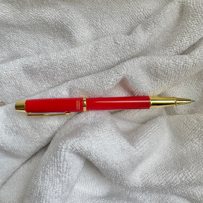 Red Metal Pen : Black Gel Ink