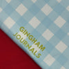 Book Cover: Light blue Gingham + bright red little heart✨ GINGHAM JOURNALS