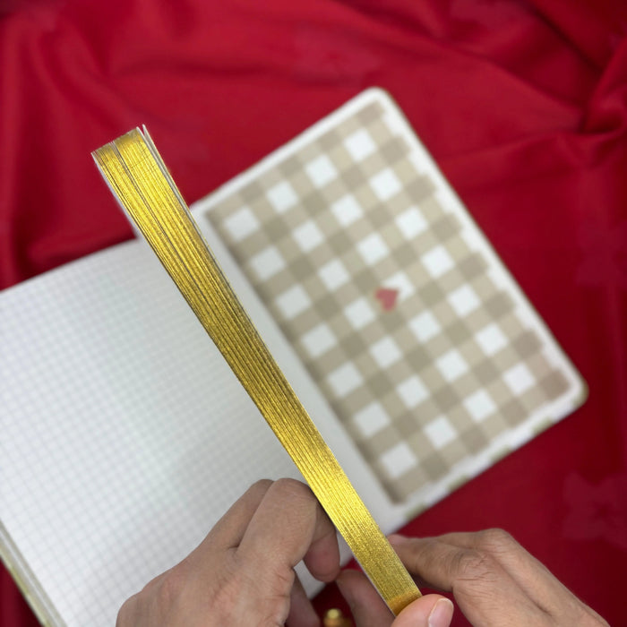 Gingham “ Olive-green + Burgundy Little heart” Limited Edition Bullet Journal GINGHAM JOURNALS