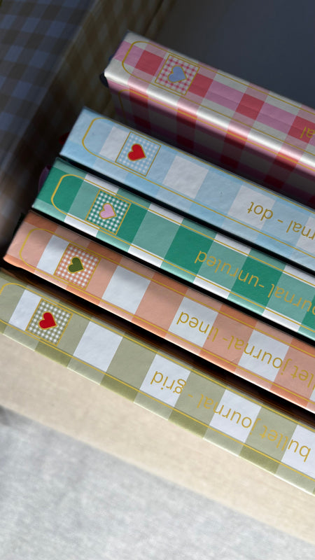 A5 Bullet Journals Notebooks Bundle (Dotted,Grid,Lined,Blank) 🎁📚✨ GINGHAM JOURNALS