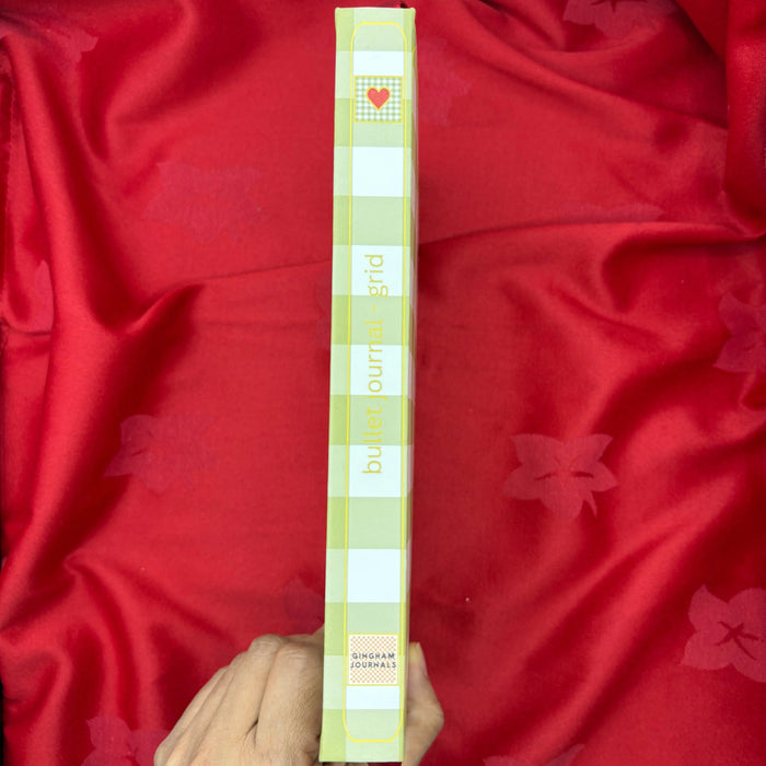 Gingham “ Olive-green + Burgundy Little heart” Limited Edition Bullet Journal GINGHAM JOURNALS
