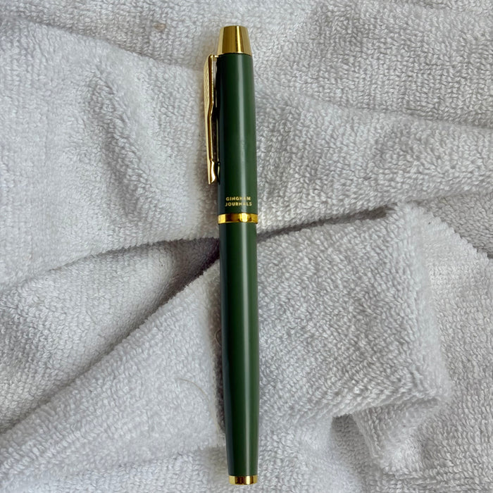 Olive green Metal Pen : Black Gel Ink