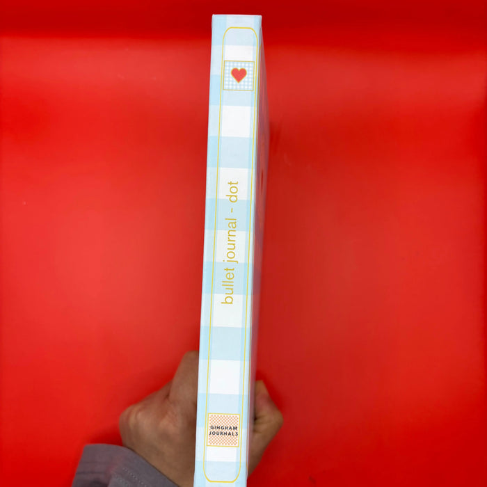Gingham “ Blue + Red Little heart” Limited Edition Premium Bullet Journal GINGHAM JOURNALS