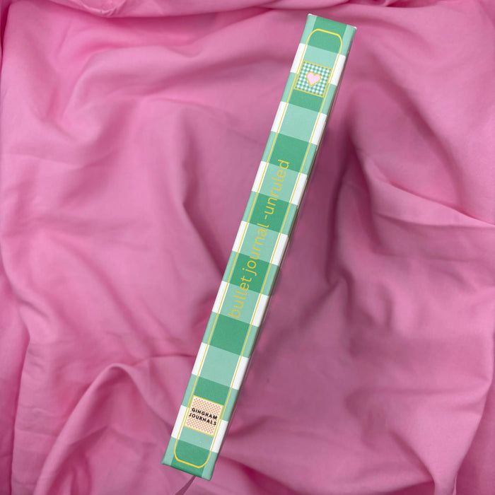 Gingham “ Teal + Pink Little heart” Limited Edition Premium Bullet Journal GINGHAM JOURNALS