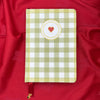 Gingham “ Olive-green + Burgundy Little heart” Limited Edition Bullet Journal GINGHAM JOURNALS