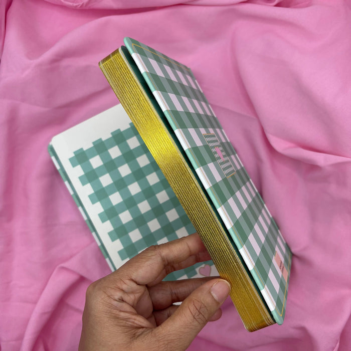 Gingham “ Teal + Pink Little heart” Limited Edition Premium Bullet Journal GINGHAM JOURNALS