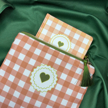 Peach gingham Gift Set 🎁✨ GINGHAM JOURNALS