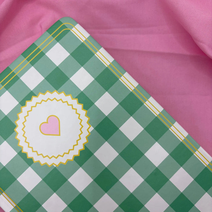 Gingham “ Teal + Pink Little heart” Limited Edition Premium Bullet Journal GINGHAM JOURNALS
